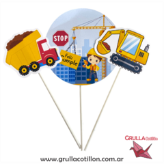 CAKE TOPPER x3 - CONSTRUCCION - comprar online