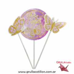 CAKE TOPPER x3 - MARIPOSA GLAM