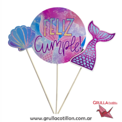 CAKE TOPPER x3 - COLA SIRENA - comprar online