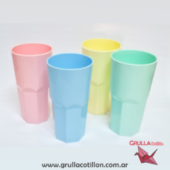 VASO PLASTICO PASTEL x4