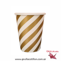 VASO RAYADO DORADO x8
