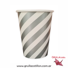 VASO RAYADO PLATEADO x8