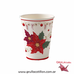 VASO NAVIDAD FLOR x8