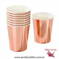 VASO METALIZADO ROSE GOLD x10