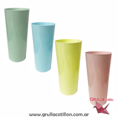 VASO TRAGO LARGO COLORES PASTELES x10