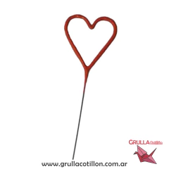 VELA CHISPITAS CORAZON ROJO
