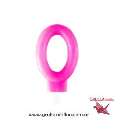 VELA NUMERO ROSA CON GIBRE - tienda online