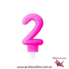 VELA NUMERO ROSA CON GIBRE en internet