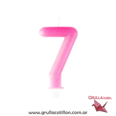 VELA NUMERO ROSA CON GIBRE - comprar online