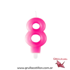 VELA NUMERO ROSA CON GIBRE en internet