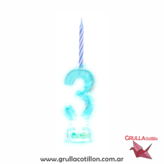VELA NUMERO LUMINOSO LED MULTICOLOR - Grulla Mayorista