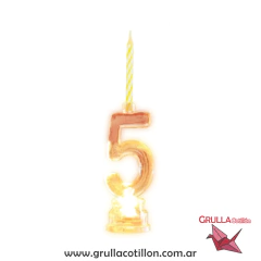 Imagen de VELA NUMERO LUMINOSO LED MULTICOLOR