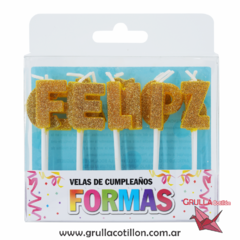 SET VELAS FELIZ CUMPLE DORADO