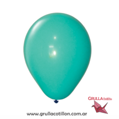 GLOBO PERLADO VERDE AGUA 12" x10