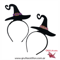 VINCHA GORRO BRUJA CON FIRULETE