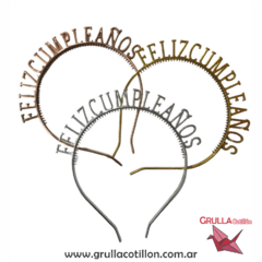 VINCHA PLASTICA FELIZ CUMPLEAÑOS (Elegir color) - comprar online