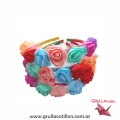 VINCHA FLORES GOMA EVA MULTICOLOR - comprar online