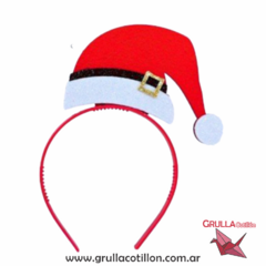 VINCHA GOMA EVA GORRITO NAVIDAD CON HEBILLA