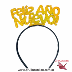 VINCHA FELIZ AÑO NUEVO HOLOGRAFICA (Elegir color) en internet