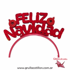 VINCHA FRASE FELIZ NAVIDAD HOLOGRAFICA (Elegir color) - Grulla Mayorista