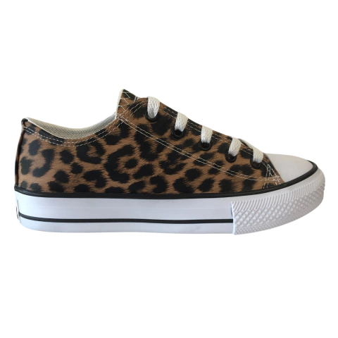 Zapatillas De Lona Roller Art. 409 Animal Print Marron 35-40