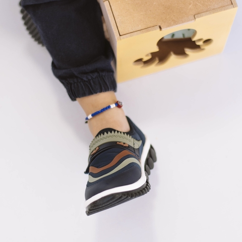 1155338 Bibi Zapatilla Roller Marino/ Verde Cocodrilo con Abrojo - comprar online