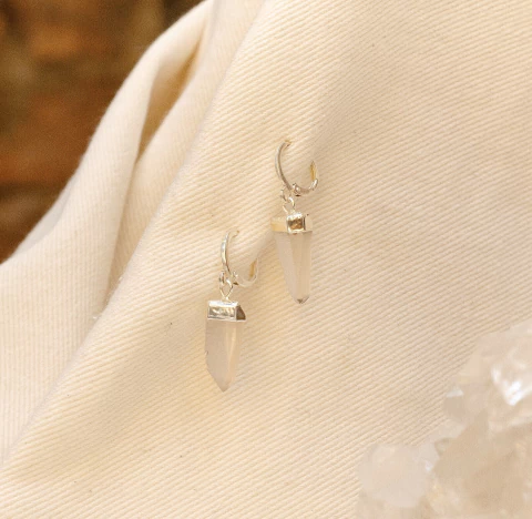 Brinco Argola Cristal Banho Prata 925