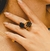 Anel Turmalina Negra Duo Banho Ouro 18K - comprar online