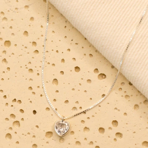 Colar Ponto De Luz Coração Prata 925 - comprar online