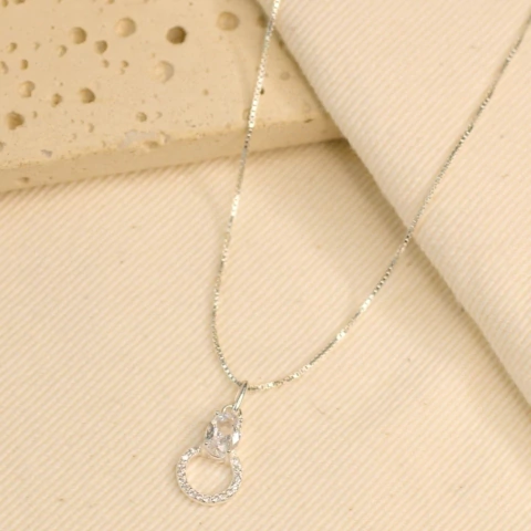 Colar Círculo Zircônia Prata 925 - comprar online