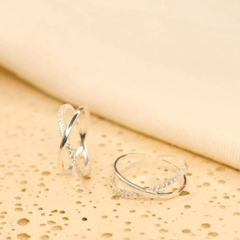 Anel X Liso Prata 925 - comprar online