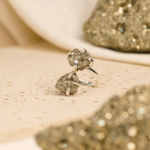 Anel Duo Garra Pirita Banho Prata 925 - comprar online