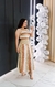 Vestido Tricô Modal Branco com Bege Bianca - Loja Milla Almeida