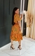 Vestido Crepe Transpassado Estampado Laranja Lucia na internet