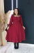 Vestido Viscolinho Com Manga Longa Marsala Flor - comprar online