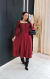Vestido Viscolinho Com Manga Longa Marsala Flor na internet