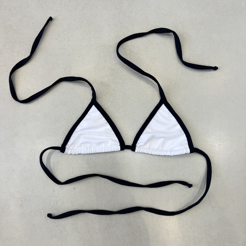 CORTININHA TRADICIONAL - Branco com viés preto