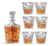 Garrafa Luxo Decanter Whisky Licor 6 Copos Drink Bar - comprar online