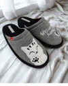 Pantuflas Gatito gris Algodon - comprar online