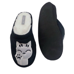 Pantuflas Clasicas Gatito piel negro en internet