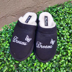 Pantuflas Dreams con corderito negra - comprar online