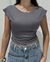 Blusa Ellie Decote Costa Aberta Cinza na internet