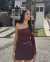 Blusa Noir Uma Manga Assimétrica Marrom - comprar online