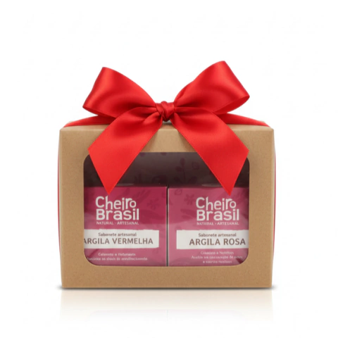 KIT SABONETE FACIAl DE ARGILA- ROSA 60G + VERMELHA 60G - comprar online