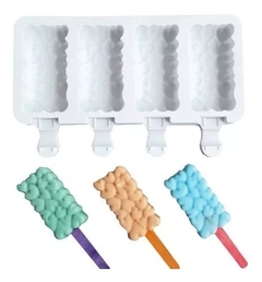 Molde de Silicona x 4 Helados / Ice Pops Corazones - comprar online