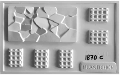 Molde PLaca Chocolate Craquelado +5 chocolatines