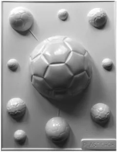 Molde Placa Pelota Futbol 14cm + 9 pelotas varias