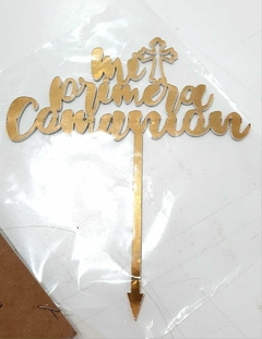 Topper Mi Primera Comunion Dorado metalizado