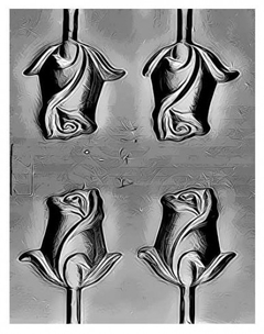 Molde Placa Acetato Chupetin Pimpollo de Rosa x 4 cavidades