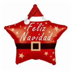 Globo Metalizado Estrella Feliz Navidad 44cm